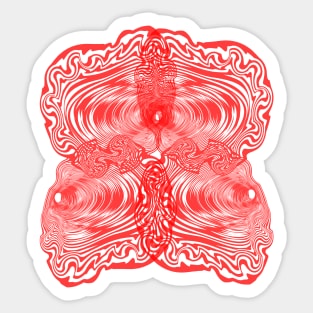 Optical illusion red Sticker